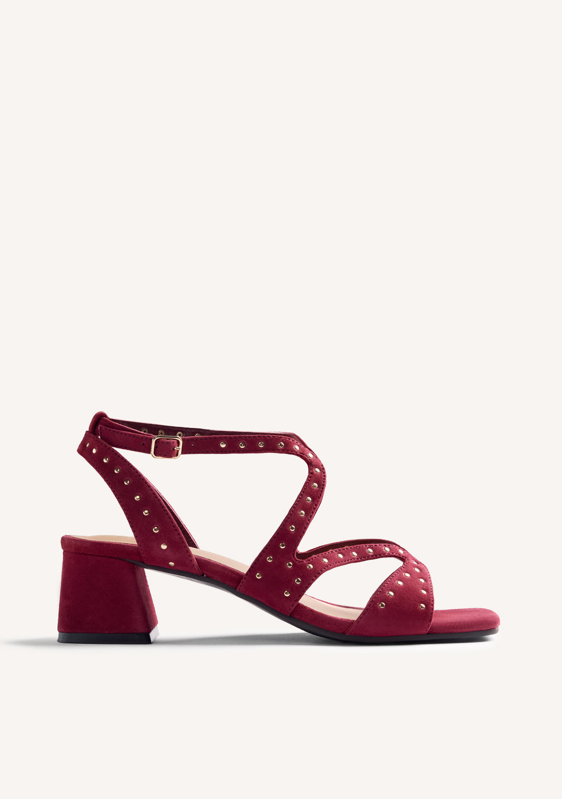 STUDDED LEATHER HEELED SANDALS WATATE