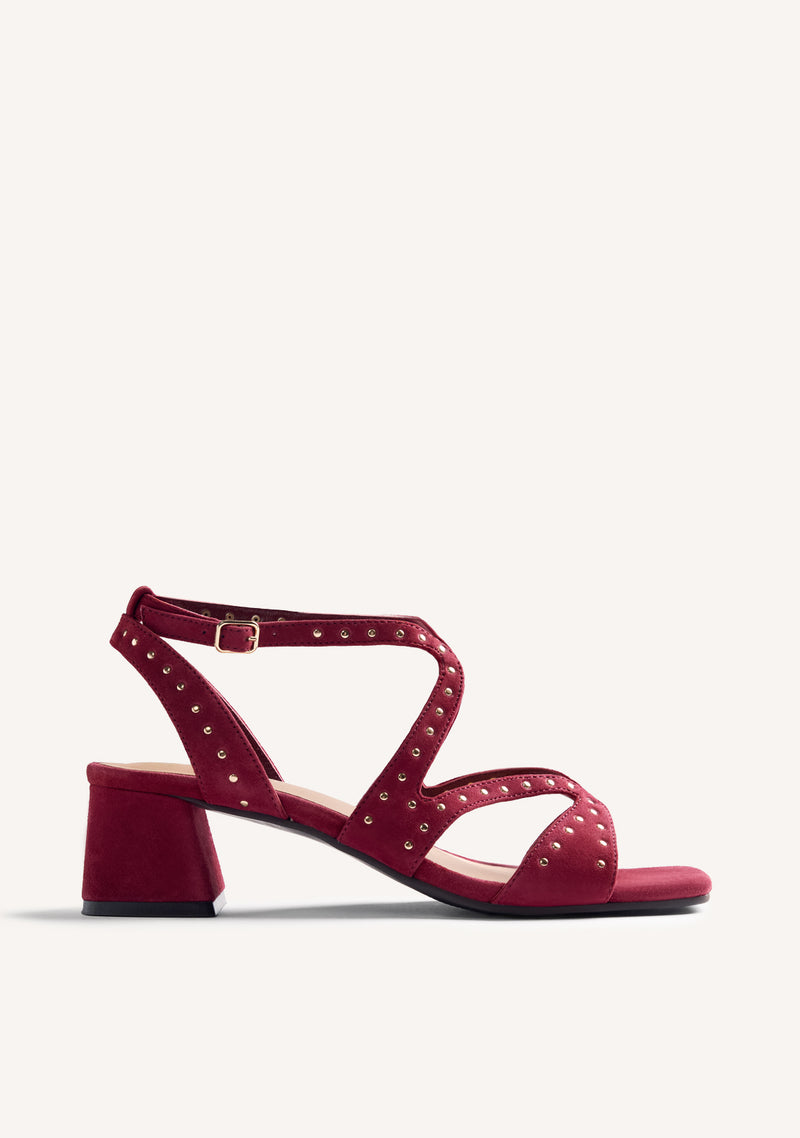 STUDDED LEATHER HEELED SANDALS WATATE