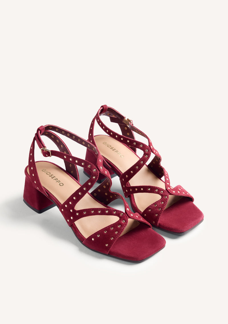 STUDDED LEATHER HEELED SANDALS WATATE
