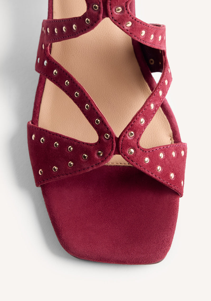 STUDDED LEATHER HEELED SANDALS WATATE