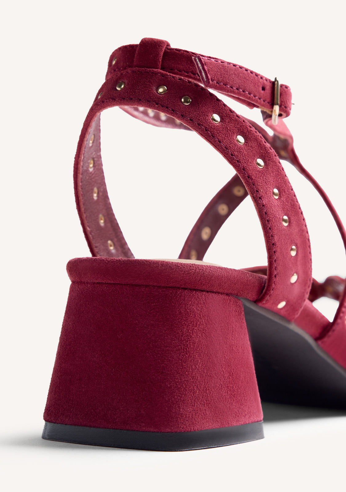 STUDDED LEATHER HEELED SANDALS WATATE