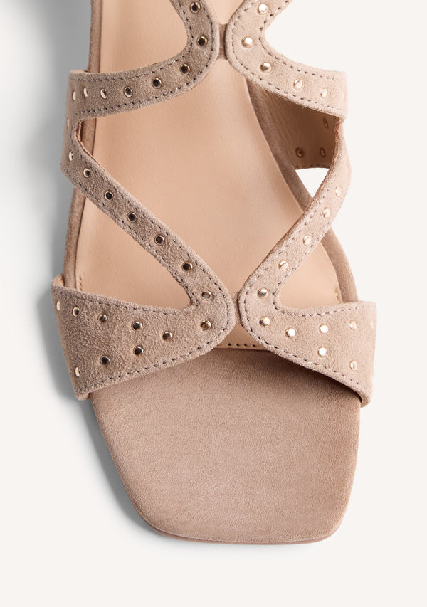 STUDDED LEATHER HEELED SANDALS WATATE