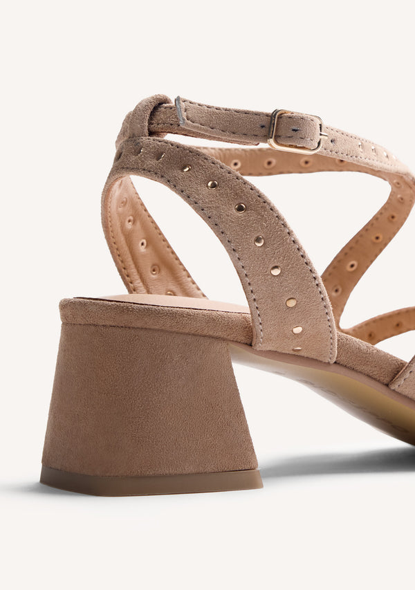 STUDDED LEATHER HEELED SANDALS WATATE