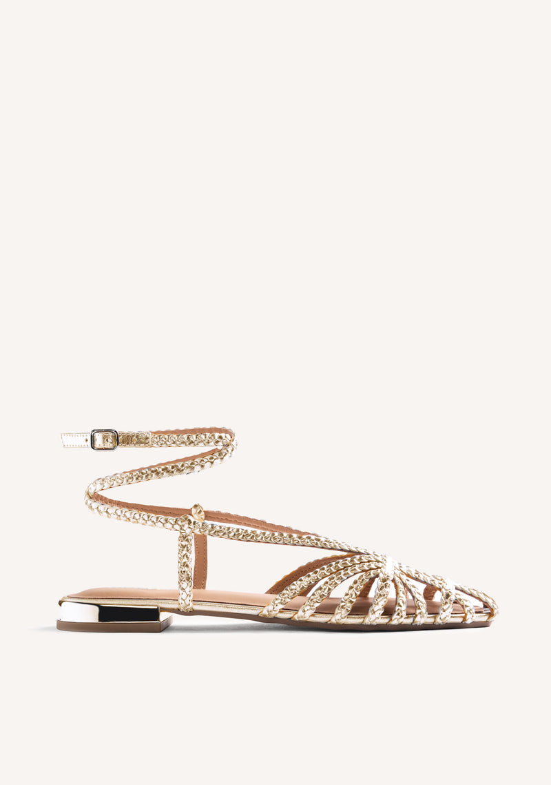 BRAIDED LEATHER CRAB SANDALS WUNDANY