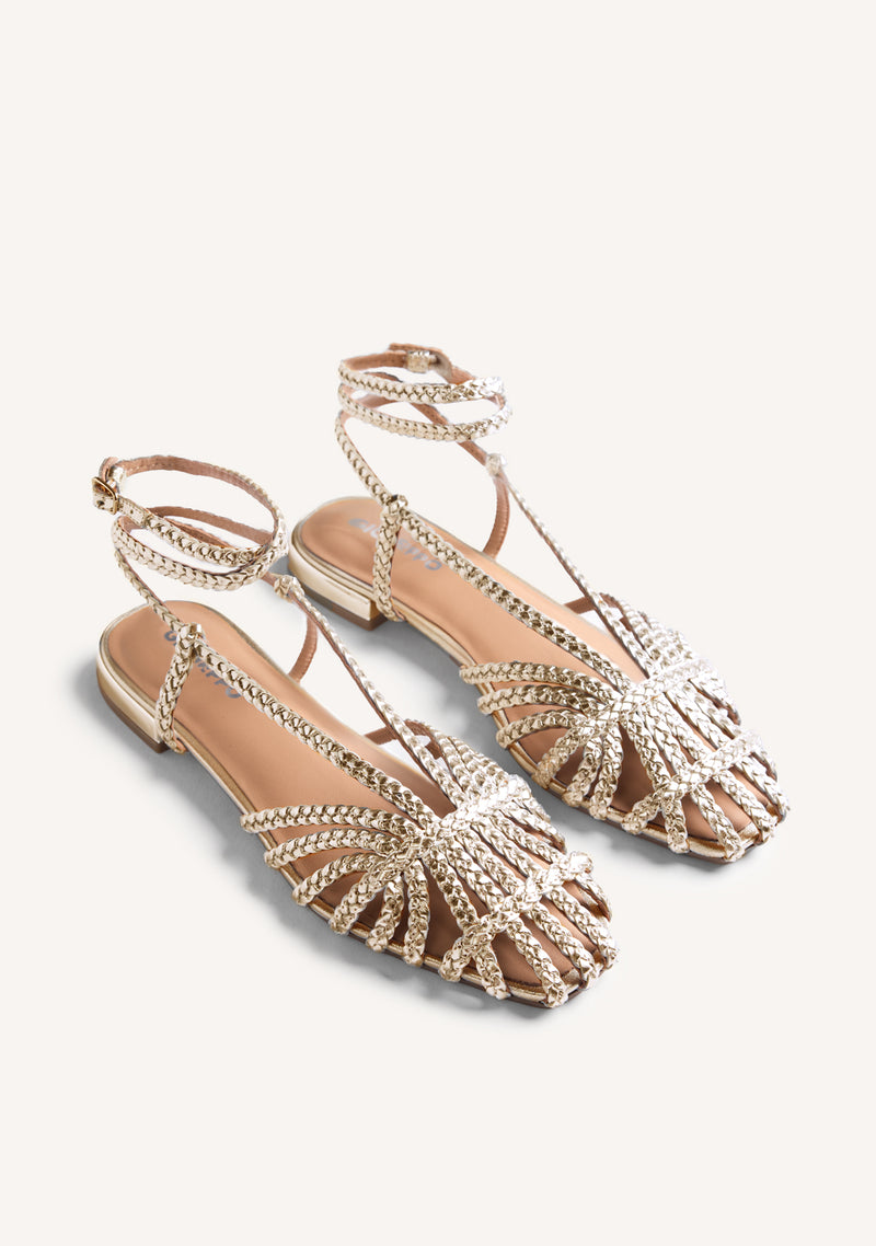 BRAIDED LEATHER CRAB SANDALS WUNDANY