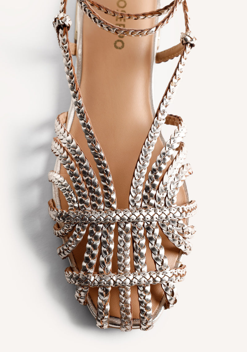 BRAIDED LEATHER CRAB SANDALS WUNDANY