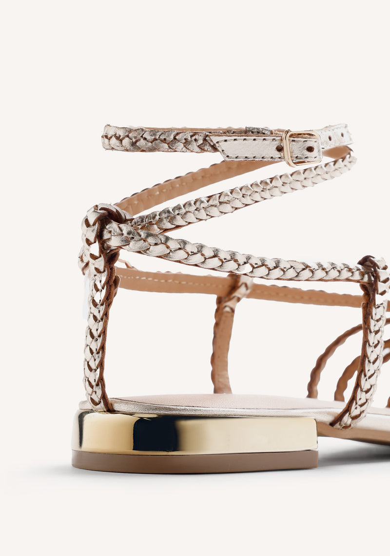 BRAIDED LEATHER CRAB SANDALS WUNDANY