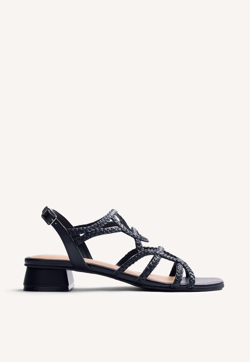 BRAIDED LEATHER HEELED SANDALS BILICE