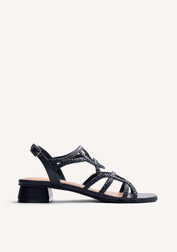 BRAIDED LEATHER HEELED SANDALS BILICE