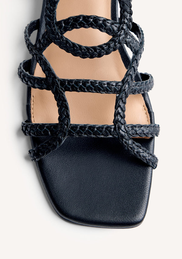 BRAIDED LEATHER HEELED SANDALS BILICE