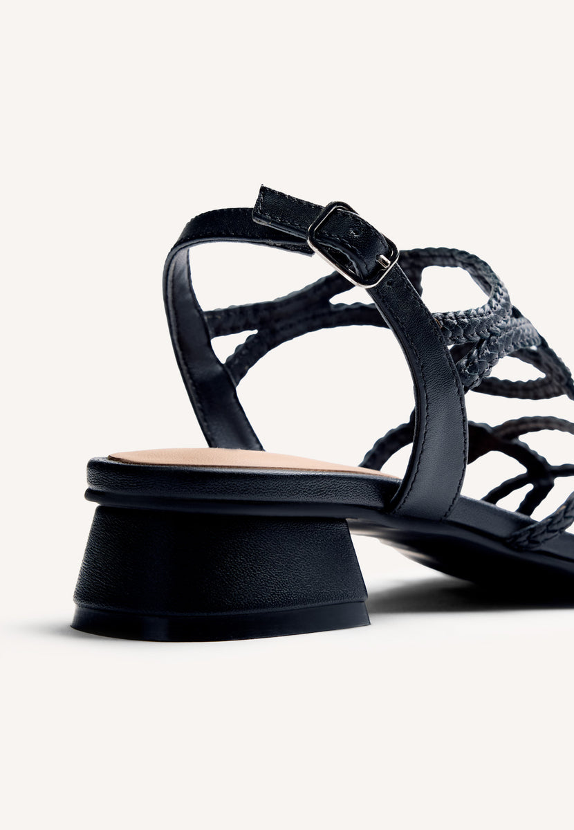 BRAIDED LEATHER HEELED SANDALS BILICE