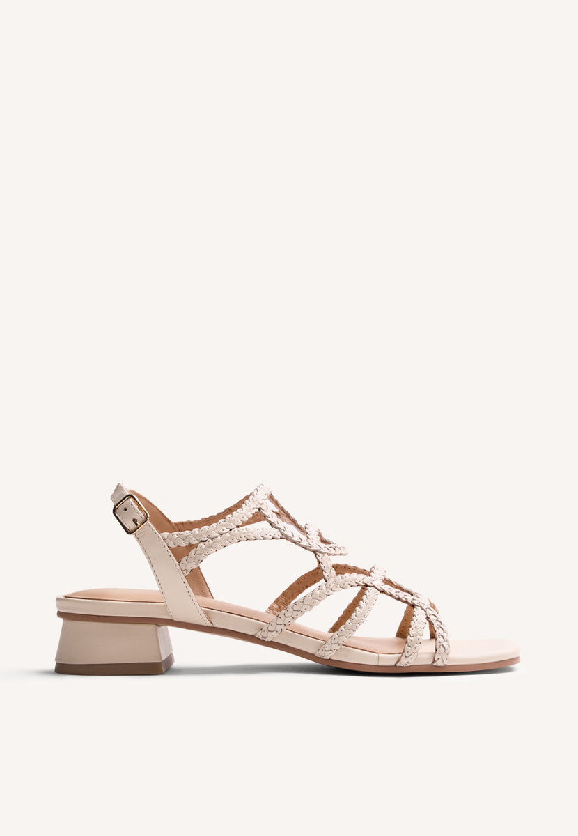BRAIDED LEATHER HEELED SANDALS BILICE