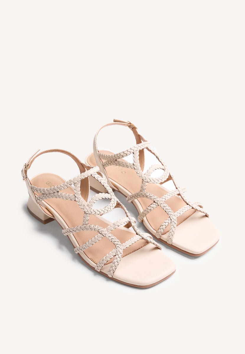 BRAIDED LEATHER HEELED SANDALS BILICE