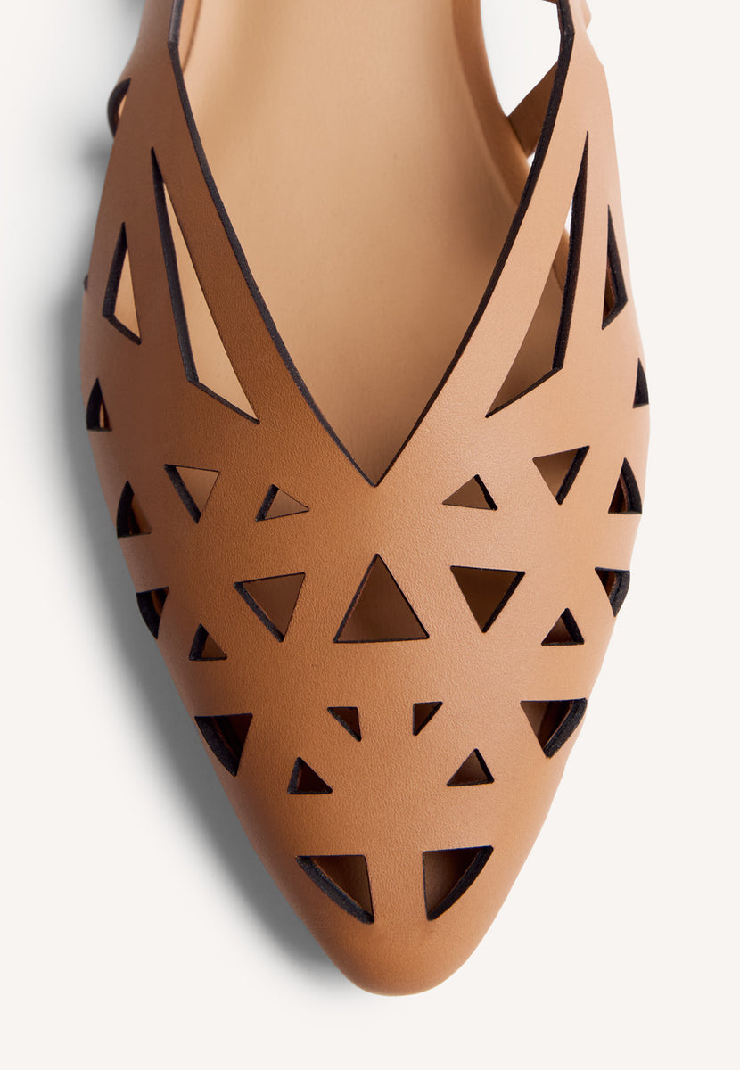 CUT-OUT LEATHER BALLET FLATS BUMALA