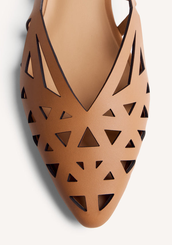 CUT-OUT LEATHER BALLET FLATS BUMALA