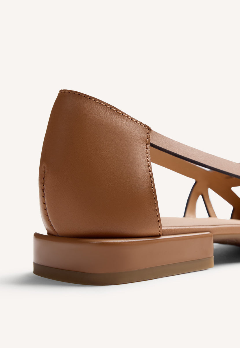 CUT-OUT LEATHER BALLET FLATS BUMALA