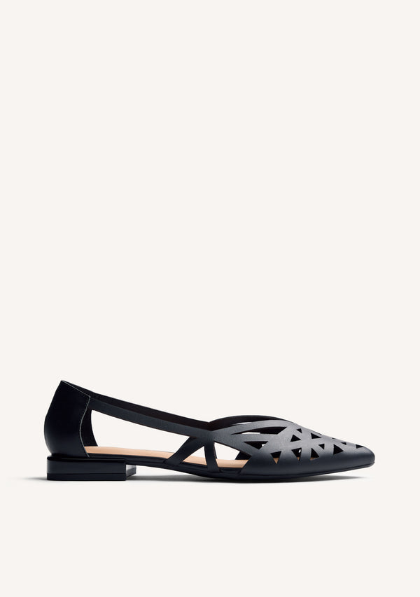 CUT-OUT LEATHER BALLET FLATS BUMALA