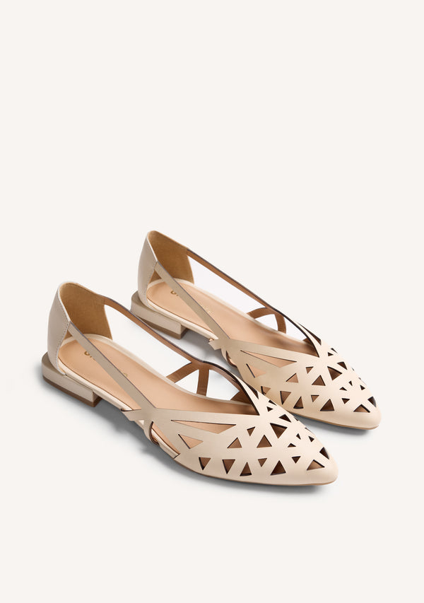 CUT-OUT LEATHER BALLET FLATS BUMALA