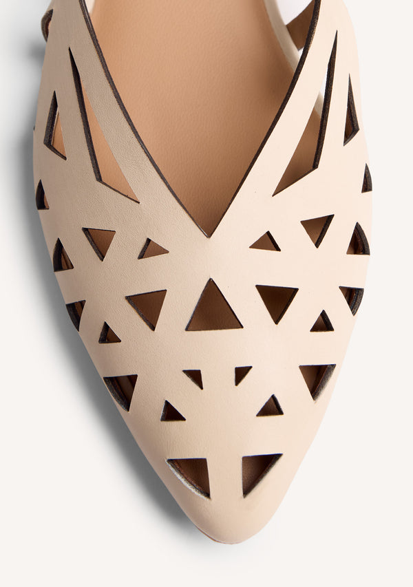 CUT-OUT LEATHER BALLET FLATS BUMALA