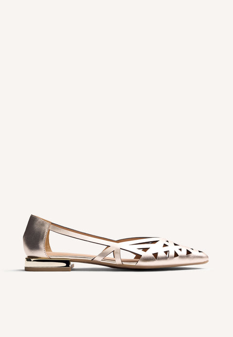 CUT-OUT LEATHER BALLET FLATS BUMALA