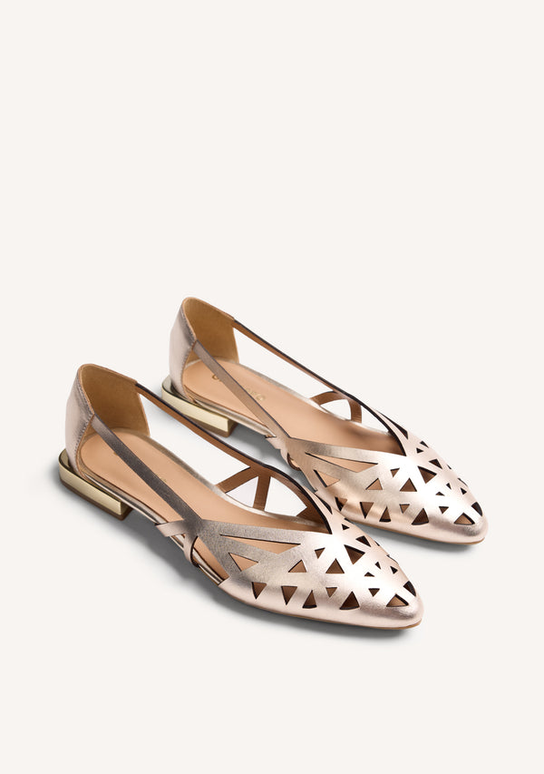 CUT-OUT LEATHER BALLET FLATS BUMALA