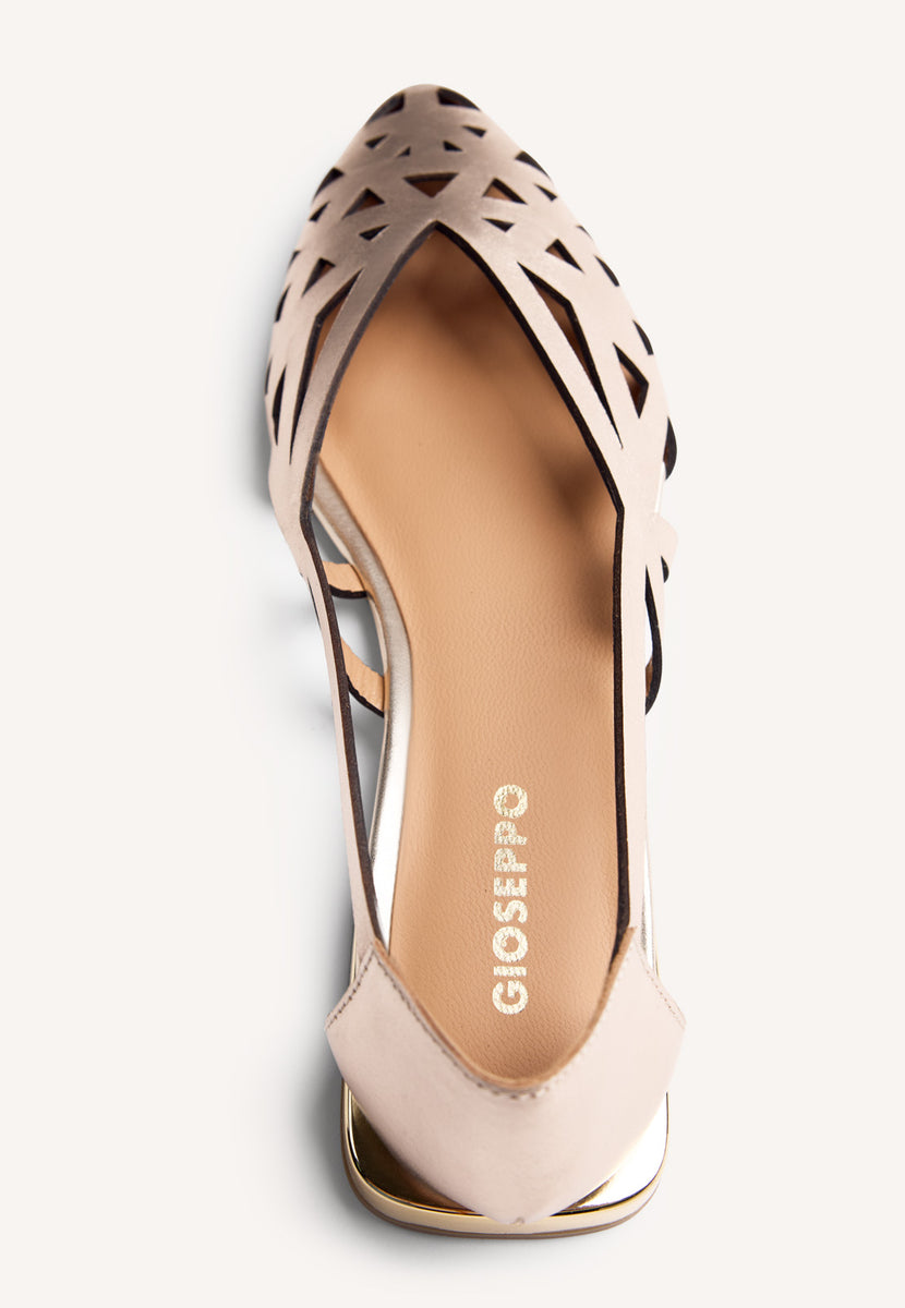 CUT-OUT LEATHER BALLET FLATS BUMALA