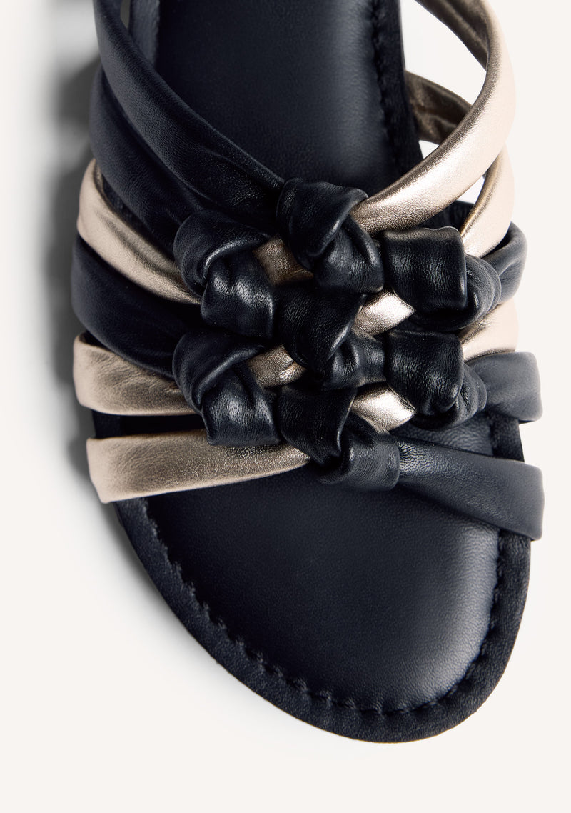 SANDALIAS PIEL BRILLO Y NUDOS CALBAYOG