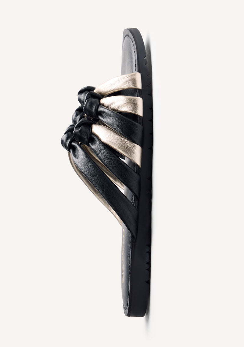 SANDALIAS PIEL BRILLO Y NUDOS CALBAYOG