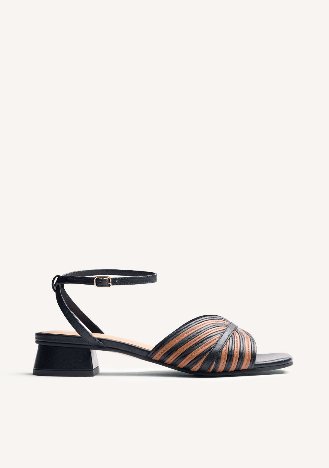 SANDALIAS TACÓN PIEL RAYAS BIGELOW