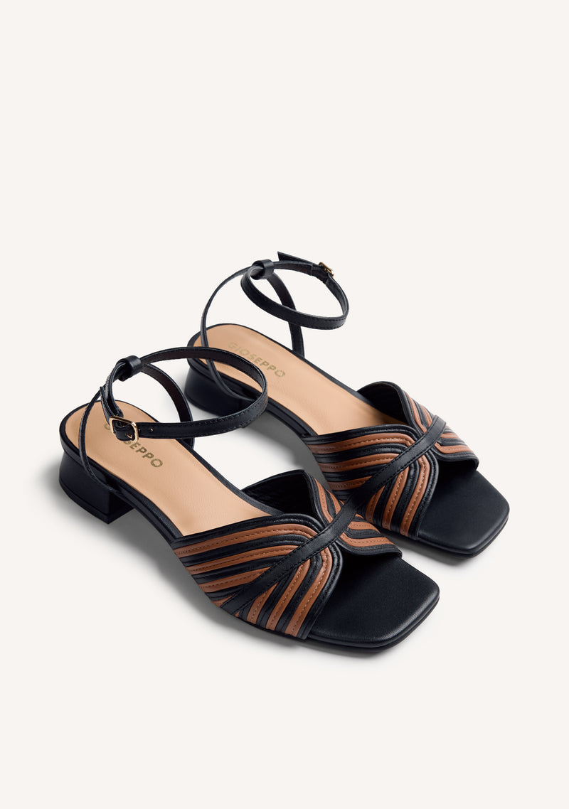 SANDALIAS TACÓN PIEL RAYAS BIGELOW