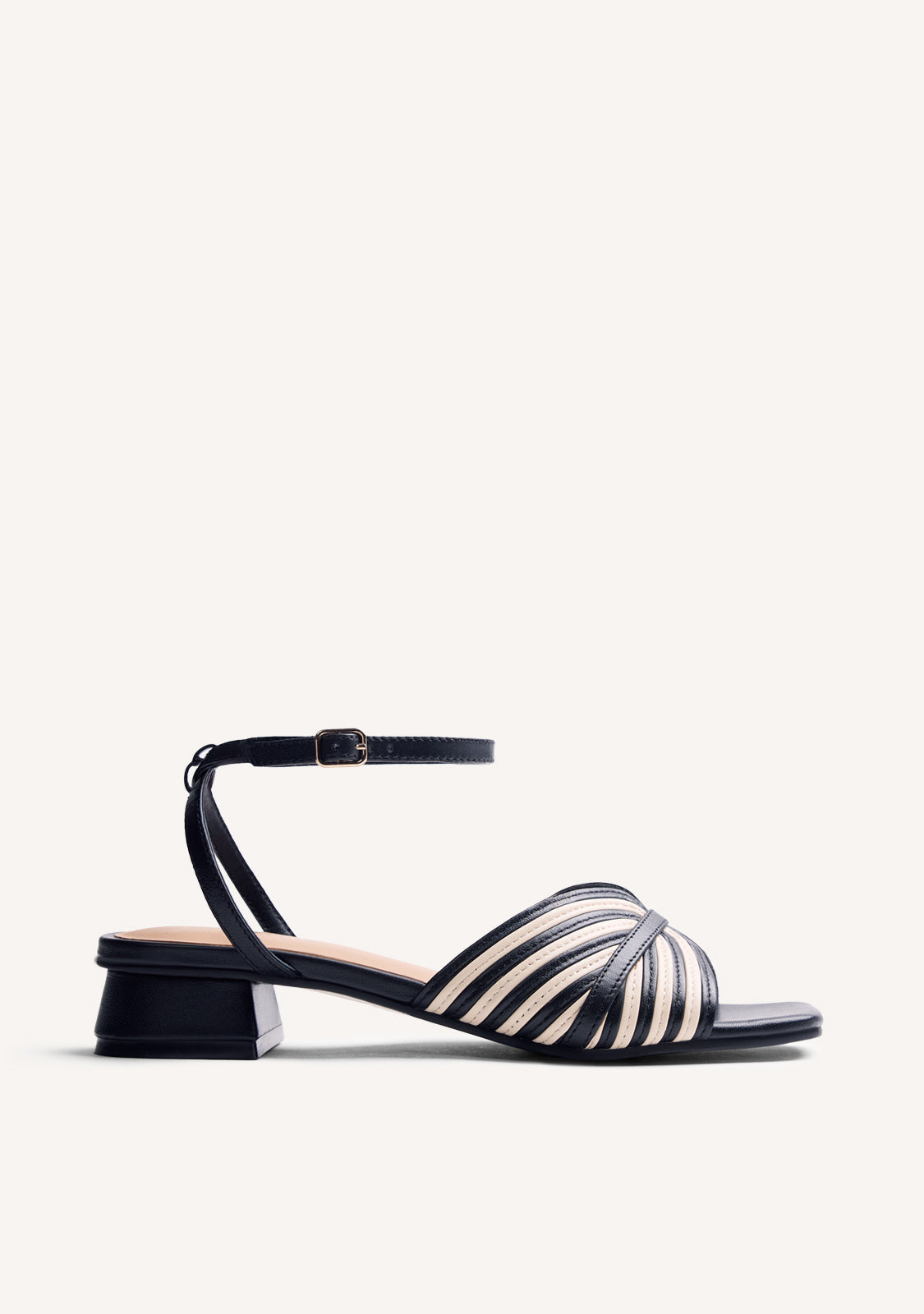 SANDALIAS TACÓN PIEL RAYAS BIGELOW