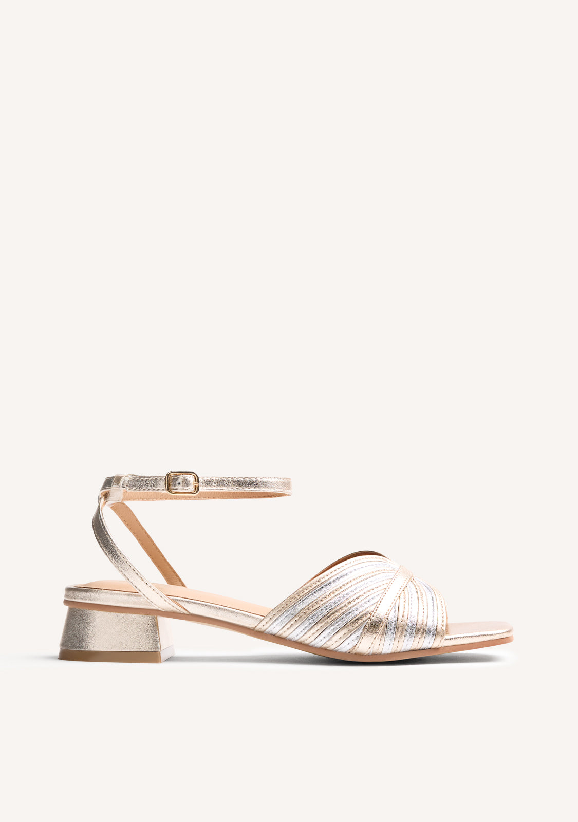 STRIPED LEATHER HEELED SANDALS BIGELOW