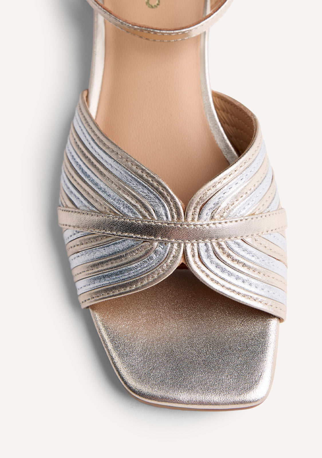 STRIPED LEATHER HEELED SANDALS BIGELOW