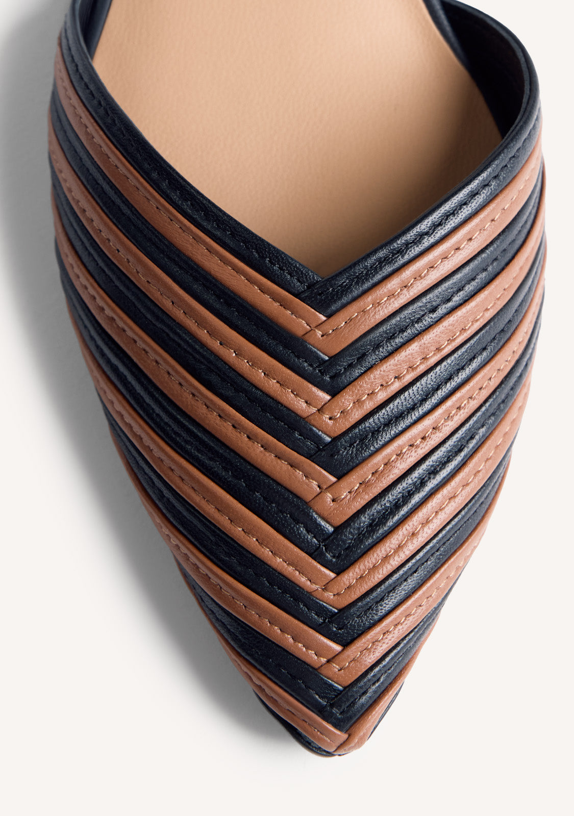 SAPATOS DE SALTO CANCANHAR ABERTO COURO LISTRADO CLAWSON