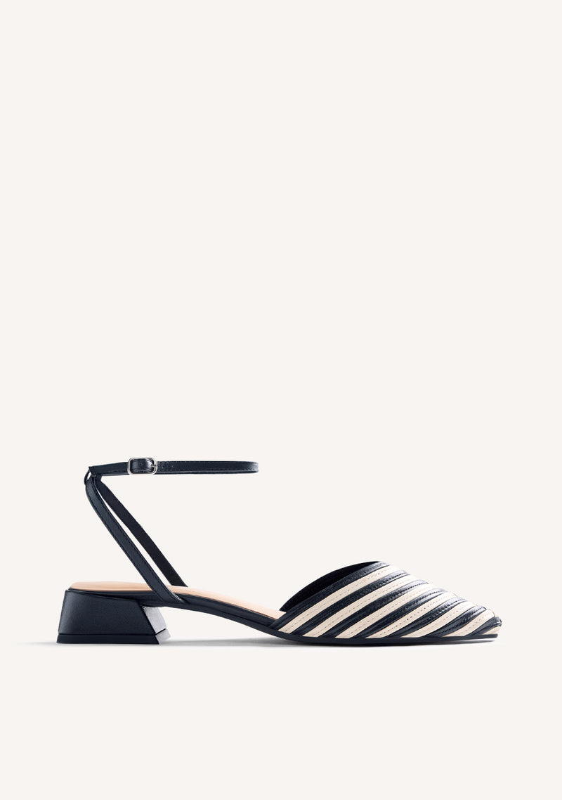 STRIPED LEATHER SLINGBACK HEELED SHOES CLAWSON