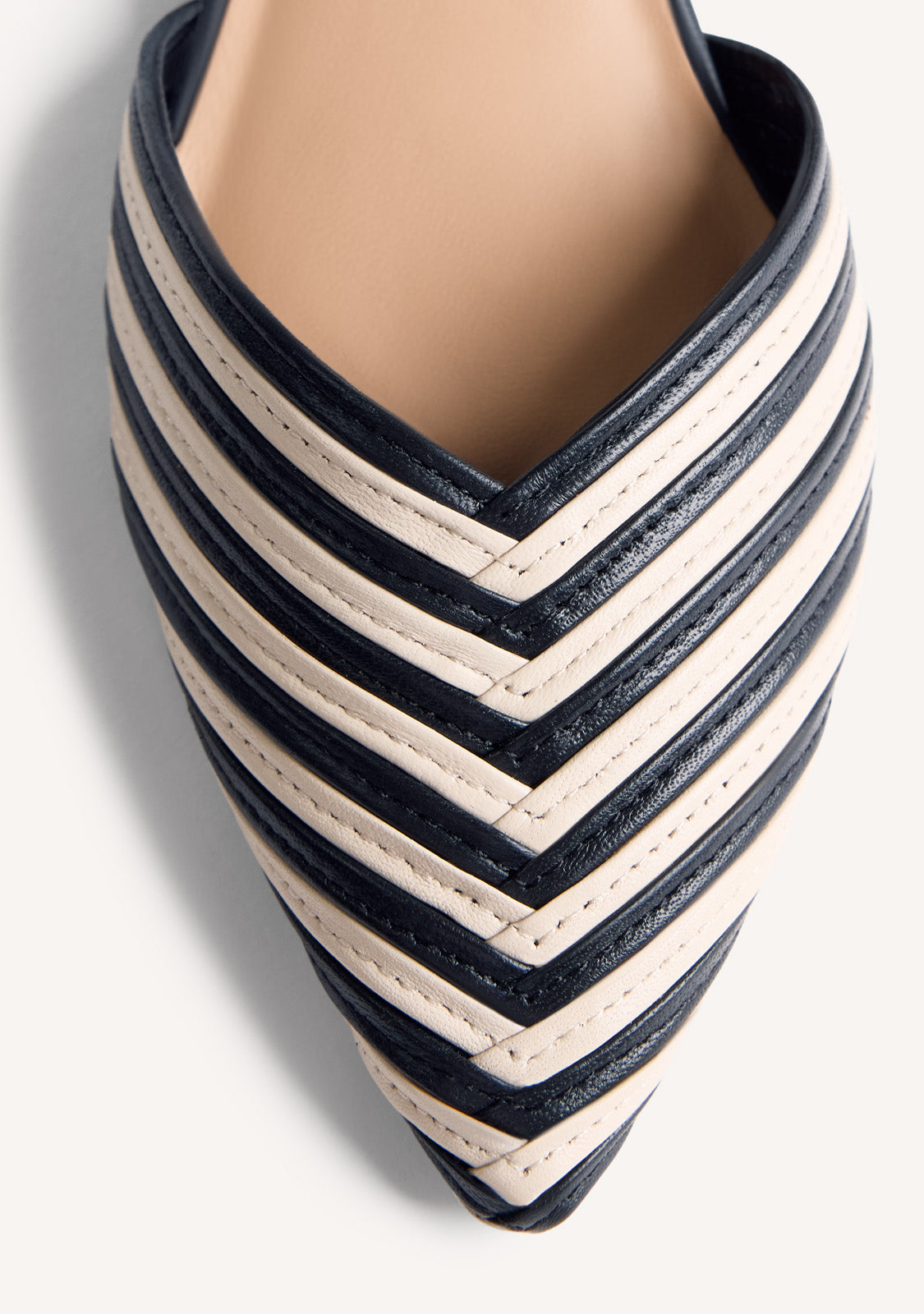 STRIPED LEATHER SLINGBACK HEELED SHOES CLAWSON