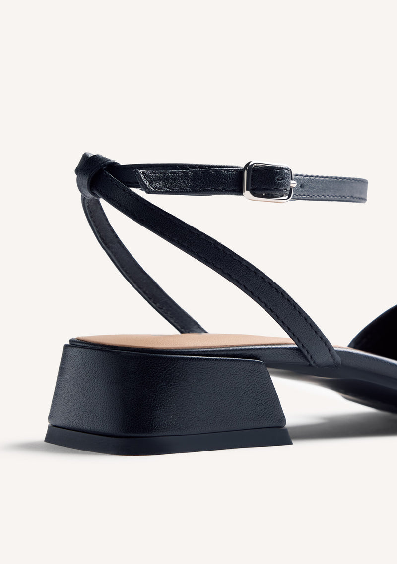 STRIPED LEATHER SLINGBACK HEELED SHOES CLAWSON