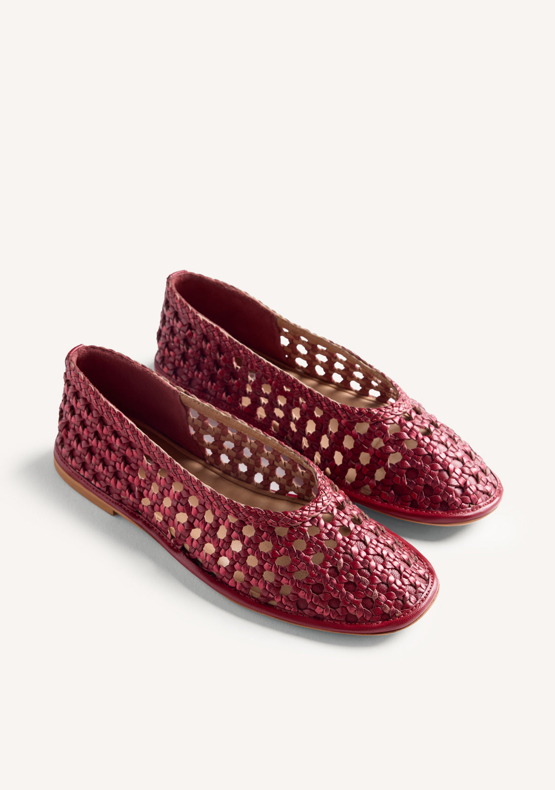 BRAIDED LEATHER BALLET FLATS EMBEYA