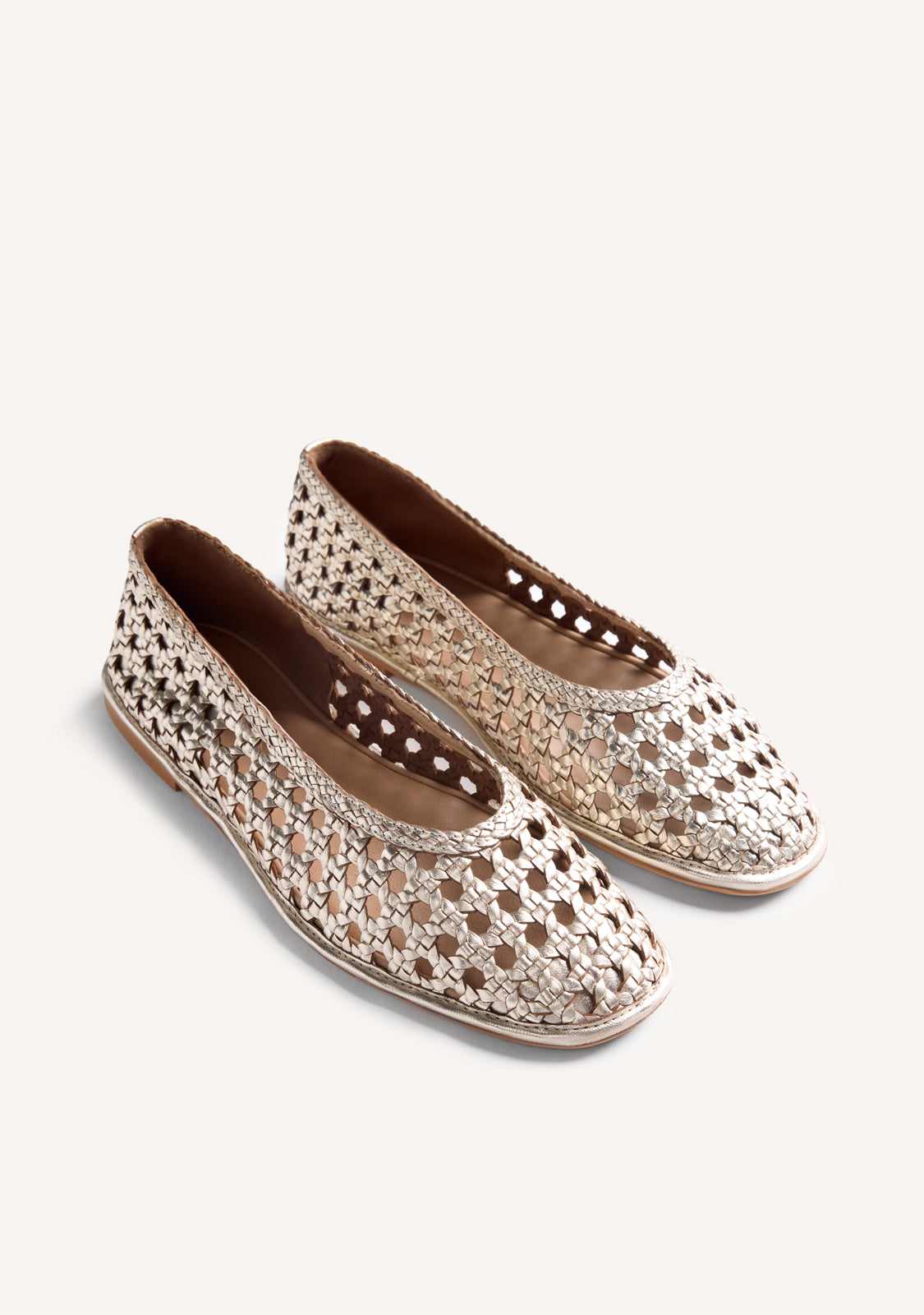 BRAIDED LEATHER BALLET FLATS EMBEYA
