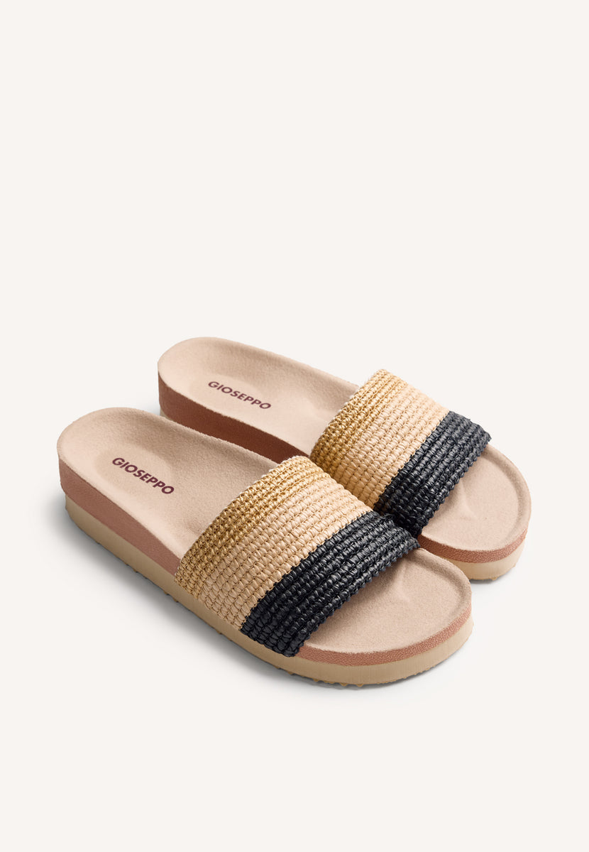 RAFFIA BIO WEDGE SANDALS KASANGA