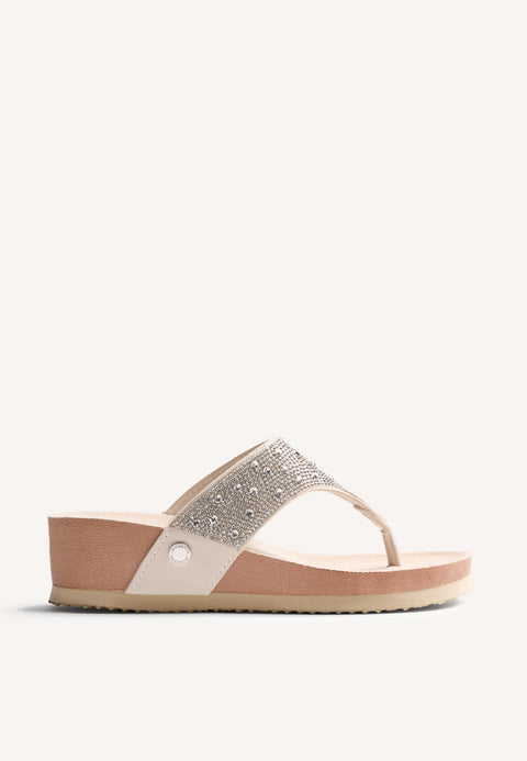 RHINESTONE BIO WEDGE SANDALS RUTHTON