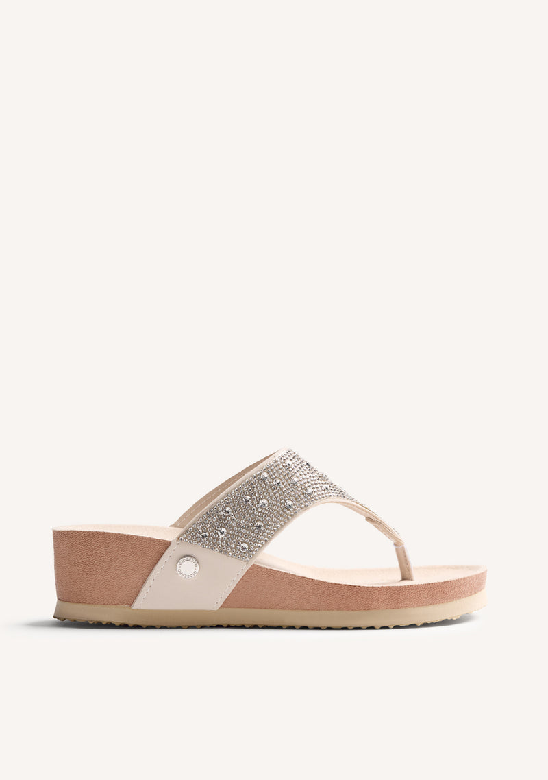 RHINESTONE BIO WEDGE SANDALS RUTHTON