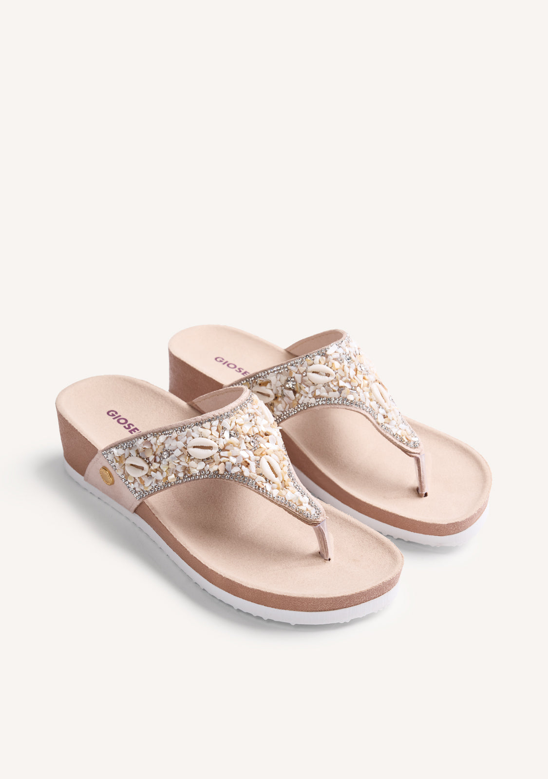 BEADED BIO WEDGE SANDALS LAURIUM