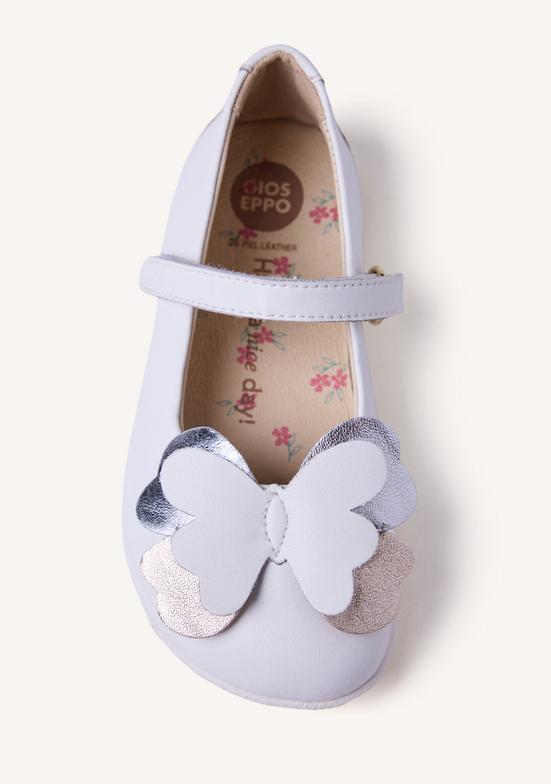 GIOSEPPO BAREFOOT - SHINY LEATHER BALLET FLATS WITH BUTTERFLY KILGORIS