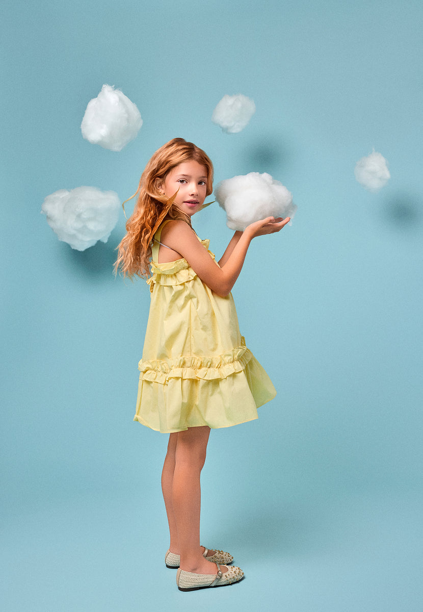 LEATHER, CROCHET AND BEAD BALLET FLATS RUBICON