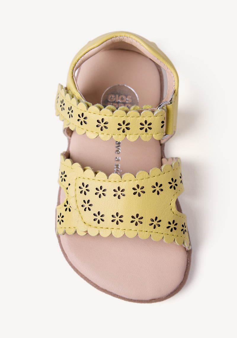 GIOSEPPO BAREFOOT - FLOWER OPEN LEATHER SANDALS KABATI