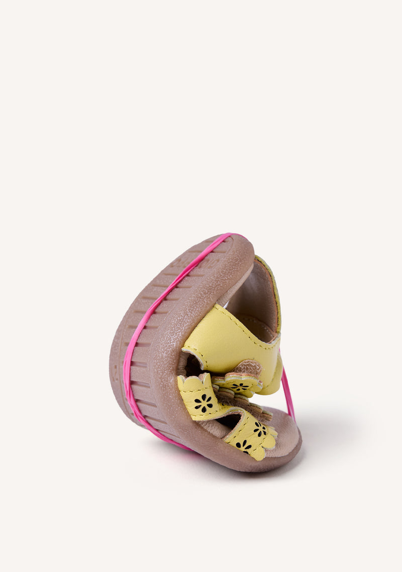 GIOSEPPO BAREFOOT - FLOWER OPEN LEATHER SANDALS KABATI