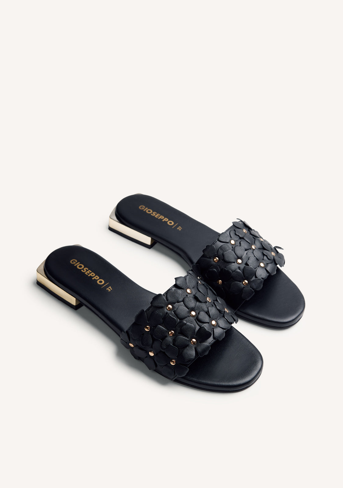 FLOWER LEATHER MULE SANDALS GATUNDU