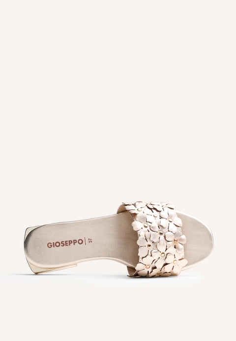 FLOWER LEATHER MULE SANDALS GATUNDU