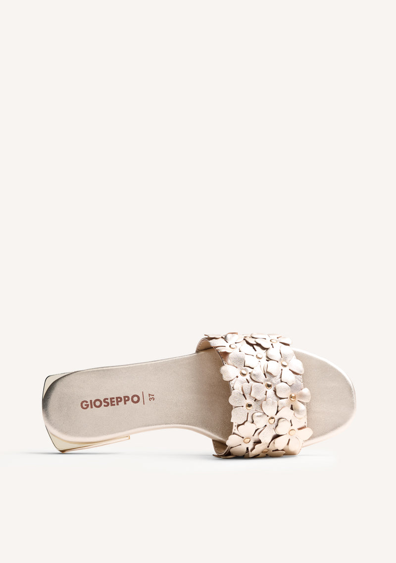 FLOWER LEATHER MULE SANDALS GATUNDU